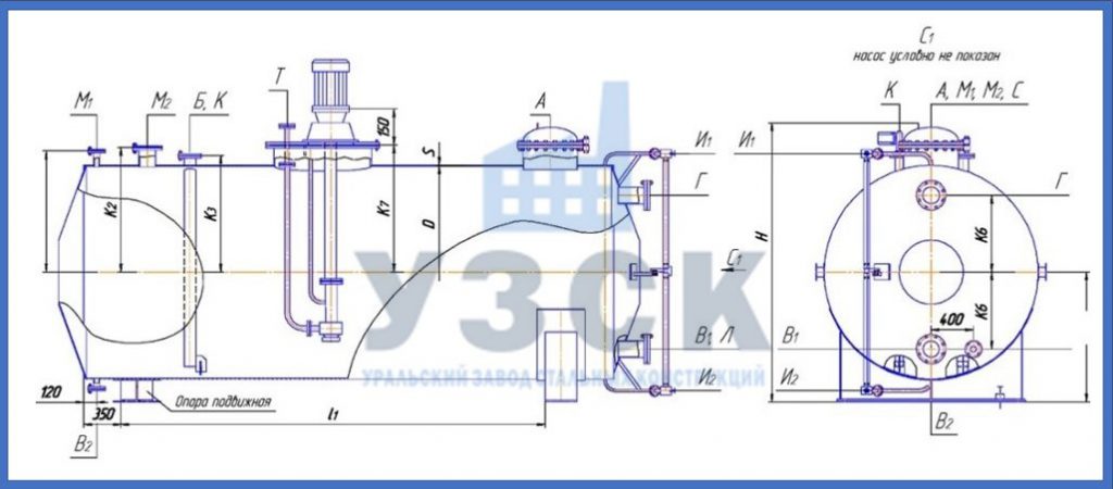Чертеж емкости ГКК в Красноярске